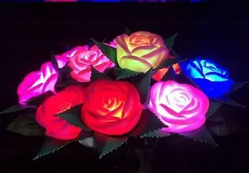 Horúce Elegantné Záhradné Dvore Cesta Trávnik Power LED Ruže Kvet Svetlo Dekoratívne Svetlo Lampy