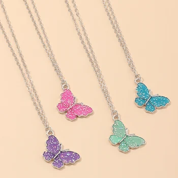 Nový Butterfly Choker náhrdelníky pre ženy Sequin Prívesok Clavicle Reťazca Romantická Svadba, Sviatok collares Šperky, Darčeky