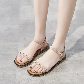 Dámske sandále 2020 letné módne a pohodlné študentov dievčatá Sandály Jednoduchosť ploché jediným krásne osobnosti trend shoekq