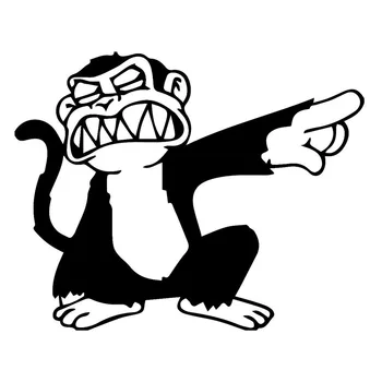 Auto Nálepky Angry Opice Poukazuje na Jej Prsty Zábavné Auto, Motocykel, Exteriérové Doplnky, Nepremokavé PVC Nálepky s 16 cm*12.8 cm