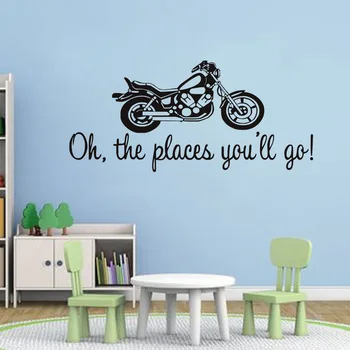 V pohode chlapec je motocykel stenu, nálepky anglický citát wall art nástenné papier chlapcov spálne dekorácie