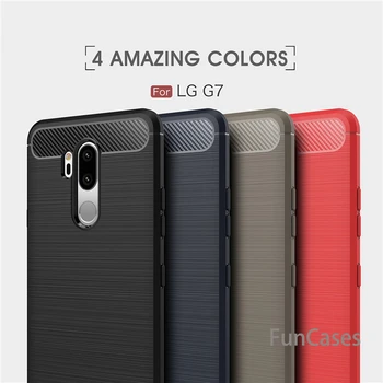 Pre LG G7 prípade Najnovšie Uhlíkových Vlákien Mäkké TPU Kreslenie Telefón Prípade Zadný Kryt Pre LG G 7 G710 Tenký Pancier Mäkké Silikónové Taška csse