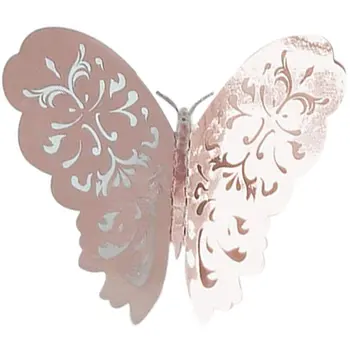 3D Butterfly Stenu Dekorácie DIY Kovové Art Party Dekoratívne Nálepky pre Obývacie Spálne 36 Ks ružové Zlato