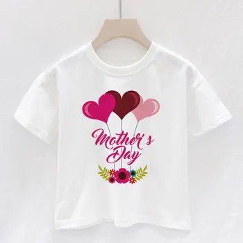 Harajuku Letný Deň matiek Láska Mama Vzor Detské Tričko Chlapčenské Oblečenie Bežné Funny Girl Tričko Bežné Tričko Pre Dievčatá Unisex