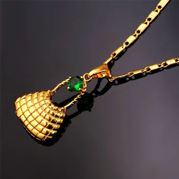Bilum Náhrdelníky Náušnice Nastaviť Ženy, Papua-Nová Guinea Šperky s Green Crystal AAA+ Zirkóny Zlatá Farba PNG Taška Set Šperkov Dary