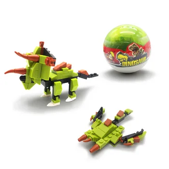 6pcs dinosaura Gashapon zmontované bloku tvorivej puzzle hračky, Stavebné Bloky, Tehla Deti, vzdelávacie hračky