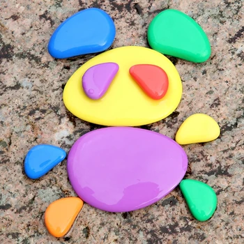 Montessori Rainbow Kamienky Vzdelávacie Hračky Naukladaných Kameňov Stohovanie Hra pre Dieťa