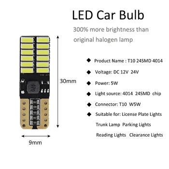 1 Ks Canbus T10 W5W 194 168 501 Auto Interiérové LED Nástroj Svetlá Žiarovka pre Auto Dióda Auto Šírka batožinového priestoru Lampa Audi A8 5W