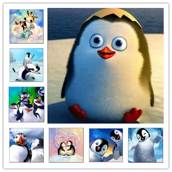 5D DIY Diamond Maľovanie Cartoon tučniaky 5D Výšivky Cross Stitch Mozaiky Maľovanie Domova Darček