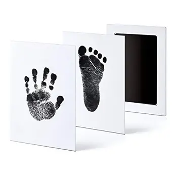 6Pack Handprint a Stopy Atrament Podložky bez Atramentu-Touch,Bezpečná Tlač Držiak pre Dieťa a domáce Zvieratá, 3 Veľké Atrament Podložky+ 6 Odtlačok Karty, Bla
