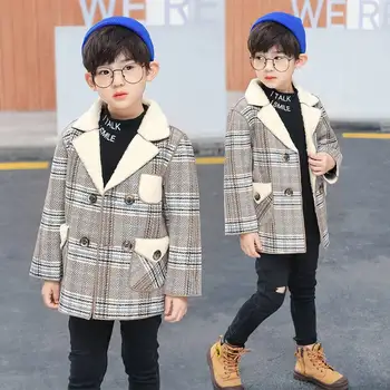 Kórejský Štýl, Vysokú Kvalitu Deti Kabát Vlna 2-8 Rok Chlapci Móda Jeseň Zimné Bundy Chlapec Windbreaker Deti Zimné Vrchné Oblečenie