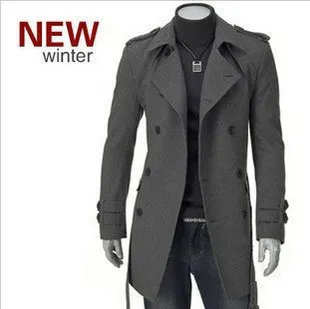 Móda Kabát Ramenný Rada Dlhý Kabát Outwear Vlnené Kabát Bežné Mužov Oblečenie H8
