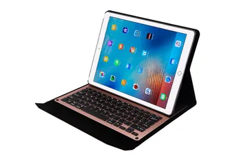 Ultra Slim ruskej/hebrejčina/španielsky Hliníka, Kovu, Bezdrôtová Bluetooth Klávesnica & Kožené puzdro Pre Apple iPad Pro 12.9 palcový Tablet
