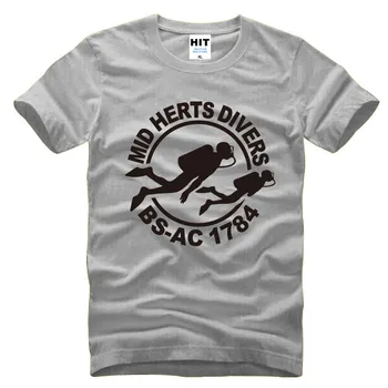 Mid Herts Potápačov Logo Vytlačené pánske T-Shirt T Shirt Pre Mužov 2016 Nový Krátky Rukáv O Krk Bavlna Ležérny Top Tee Camisetas Hombre