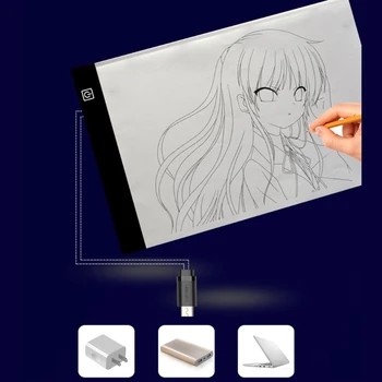 A3/A4/A5 Kreslenie Tablet Digitálne Pad LED Light Box Kópiu Rada Písanie Umenie Maľba
