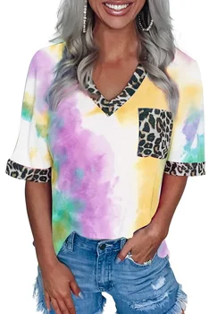 Leopard T-shirt Ženy Krátky Rukáv 2020 Nové Módne Topy Tee Košele Ženy Oblečenie Letné Tričko Bežné Ženské Topy Čaj