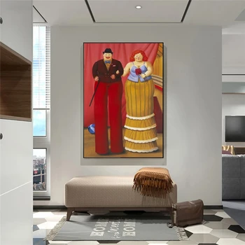 Zábavné Umenie Pár podľa Fernando Botero Plátne, Obrazy Na Stenu, Umenie Plagáty A Vytlačí Moderného Umenia obrazov na Stenu Domova