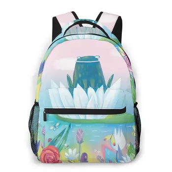 Ženy Batoh Deti Školské tašky pre Dospievajúce Dievčatá Žaba V Rybníku Roztomilý Tlač Žena Notebook Notebook Bagpack Cestovať Späť Pack 2020