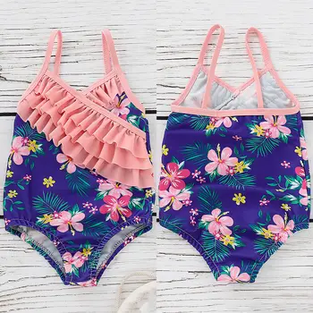 Nové Letné Deti, Dievčatá Plavky Bikini Princezná Kvetov Vytlačené Plavky Tollder Deti Prehrabať Bikiny, Plavky Plážové Oblečenie