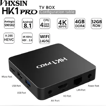 VHXSIN 5 KS/VEĽA HK1 PRO Android 8.1 TV Box 4G/32G 64 G Amlogic S905X2 Quad Core USB 3.0