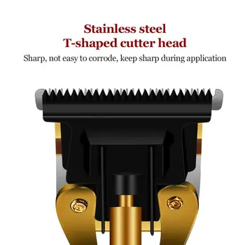 5W T9 Hair Clipper Kovové LED Displej Zastrihávač Chĺpkov Čierna Retro Vlasy Rezanie USB Nabíjanie Zastrihávač Brady Strih, Styling
