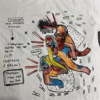 2020ss Koľajových Vysoká LA Closetakki Ručne maľované Tričko Muži Ženy Top verzia T-shirt Tees Príležitostné O-Krku prispôsobené produkty