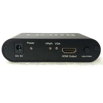 Charmvision CVY2H VGA, YPbPr, aby HDMI Prevodník s HDDB 15 KOLÍKOVÝ konektor VGA Y Pb Pr 3.5 mm stereo Audio RGB previesť HDMI 720P 1080P prepínač