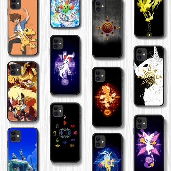 Digitálny monster Digimon Telefón Prípade Cover obal Pre iphone 5, 5s se 2 6 6 7 8 12 mini plus X XS XR 11 PRO MAX čierny kryt tpu späť