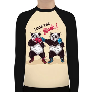 Mládež Panda Boj Panda Boj Štýlový Priedušná Dlhý Rukáv Cvičenie Vyrážka Stráže