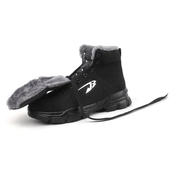 Módne Pánske Oblečenie Zahustiť Pracovné Topánky Anti-Slip predné Krajky-up Vysoký Vrchol Streetwear na Jeseň Zima Jar A66