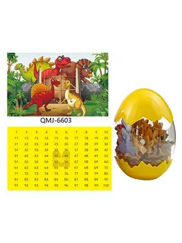 60PCS Drevené Puzzle, Zábavné Dinosaurie Vajcia Logická Hračka Darček Pre Deti V Domácnosti, V Škôlke sa Mu Triedy