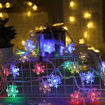 String Svetlá LED Ozdoby Snowflake Hviezdy Svetlo Rozprávky snehová Vločka Lampa String Záhradný Plot Koridoru Vianočný Stromček Lampa