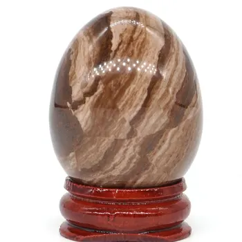 34*44 MM Čokoláda Jaspis Vajcia Prírodný Drahokam Crystal Minerálny Liečivý Loptu Domáce dekorácie príslušenstvo Kegel Masáž Yoni Vajcia
