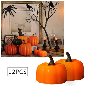 12pcs/veľa Halloween LED Tekvicové Dekorácie Svetla Domov Sviečka, Lampa domáce dekorácie