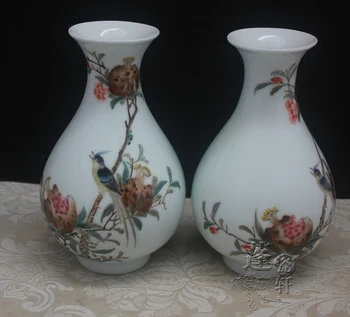 Jingdezhen keramická váza ozdoby celebrity ručne maľované starožitné Fencai hruškovitého tvaru fľaše s úsmevom obrázok z granátového jablka