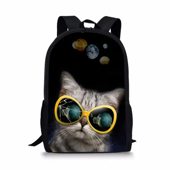 Chladné Mačky, Školské Tašky Pre Dievčatá a Chlapcov Funny Galaxy Knapsacks Študenti, Deti Schoolbags Knihy Taška na Rameno Späť Pack Backbag
