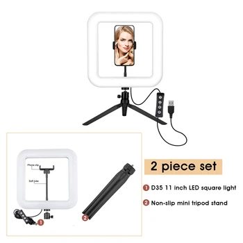 Prenosné Krúžok Svetlo 28 cm Fotografie LED Selfie Stmievateľné Osvetlenie Pre make-up Live Video Studio S Celkovou Statív & USB Konektor