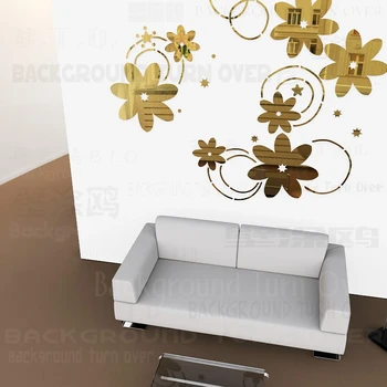 Kreatívne HOBBY jarnej prírody kvet kruh, krúžok star samolepky na stenu pre TV gauč pozadie dekorácie pre dom R050