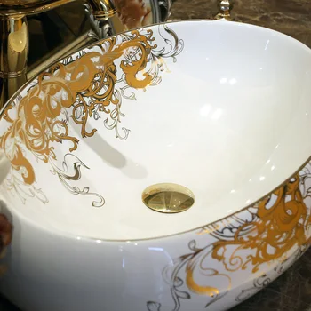 Obdĺžnikový Jingdezhen Kúpeľňa keramické umývadlo umývadlo Porcelánu Počítadlo Top Umývadlo Umývadlá obdĺžnik kúpeľni, umývadlo