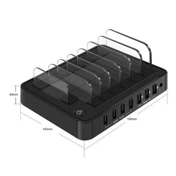 S760 Univerzálny 7-Port USB Nabíjacej Stanice, Nabíjačku USB Nabíjací Dok S 60W Napájací Adaptér pre Tablety Smartphony