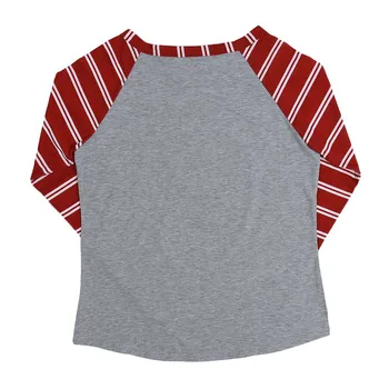 Ženské Jeseň Topy Tee Košele Ženy O-neck T Vianočné Oblečenie Žien T Pruhované Tričko Dlhý Rukáv Top Lady Vianočné Jeleň T-shirt