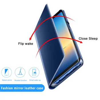 Smart View Spánku Zrkadlo Kože Flip Cover Pre Xiao Redmi Poznámka 9S 8T 7 8 9 Pro 9 Prime 8A Dual 9A 9C 7A Mi 9 SE 10 Lite Prípade