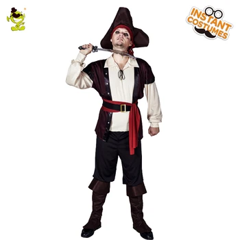 QLQ Dospelých Mužov Cool Pirát Cosplay Kostým Pirát Oblečenie Úlohu Hrať Halloween Party pre Purim Strany Mužov Piráti