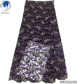 BEAUTIFICAL guipure čipky tkaniny francúzsky kábel čipky tkaniny 2019 vysoko kvalitnej vody, rozpustné textílie, čipky pre ženy 5 metrov ML42G12