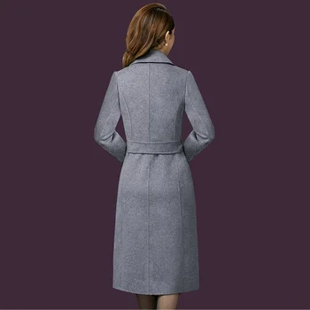 UHYTGF Vlnené ženy kabát kórejský 5XL Plus veľkosť vrchné oblečenie Žien zimná bunda Ženy Jeseň v zime teplá bunda módne Vlnené X728