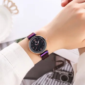 Náramkové hodinky pre ženy nehrdzavejúcej ocele Módne Magnetickou sponou Oslňujúci ženy Oka Pásu dámy Quartz Analógové Hodinky reloj mujer