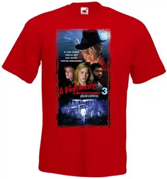 Nočná mora Na Elm Street 3 V4 Tričko Červené Plagát Všetkých Veľkostiach S 5Xl