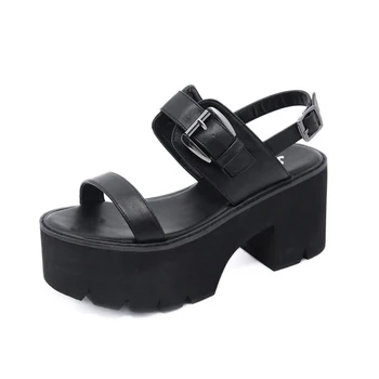 Dámske topánky blok podpätky letné dámske topánky 2020 Sandále, topánky platformu otvorené prst podpätky zapatos gladiador para las mujeres YMB185