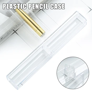 Jasné, Mini Úložný Box Akryl Pero, Ceruzka Prípad Rukáv Držiteľom Jednotného Pero Prípade Ceruzka Taška Do Školy Grafické Efekty