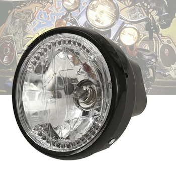 Univerzálny 7 Palcový Motocykel Reflektor H4 35W LED Hlavy Lampy 9 Vodičov Zase Signálneho Svetla Mount Držiak Čierna